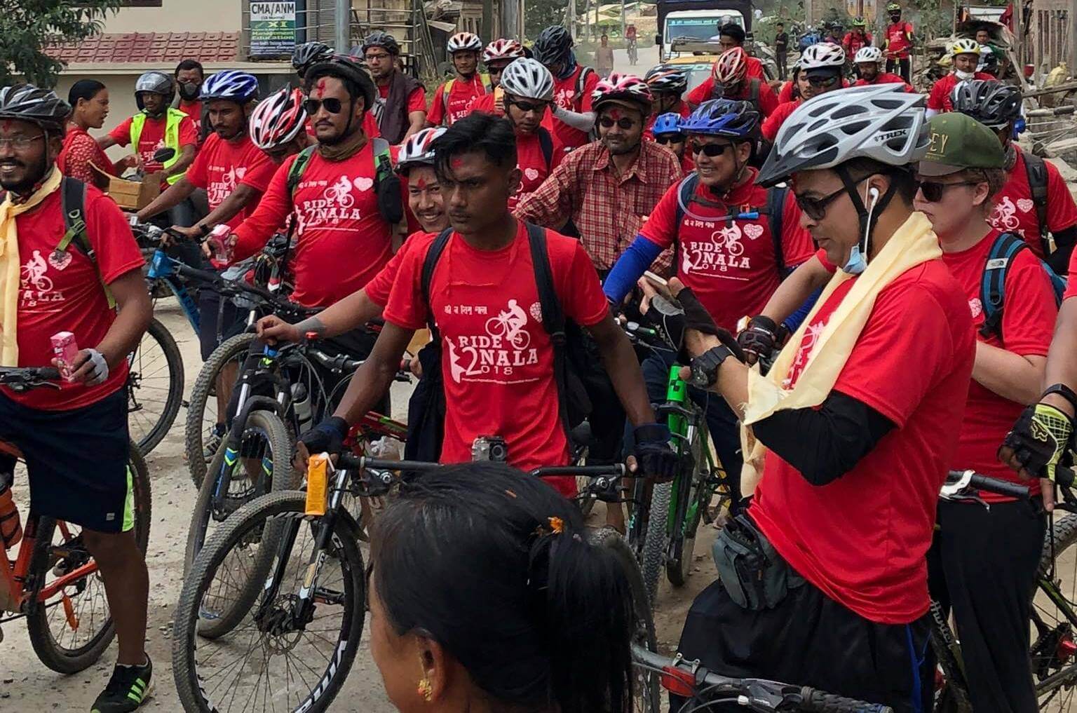 मुटु बचाउन ललितपुर देखि काभे्रसम्म साइकल यात्रा