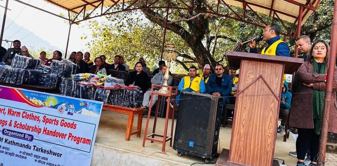 अमरज्याेती प्राविधिक विद्यालयमा लायन्सकाे “स्कुल सहयोग कार्यक्रम “