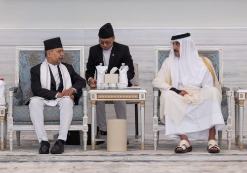 उपराष्ट्रपति यादवद्वारा कतारका अमिरसँग शिष्टाचार भेट, राष्ट्रपतिको समवेदनापत्र हस्तान्तरण