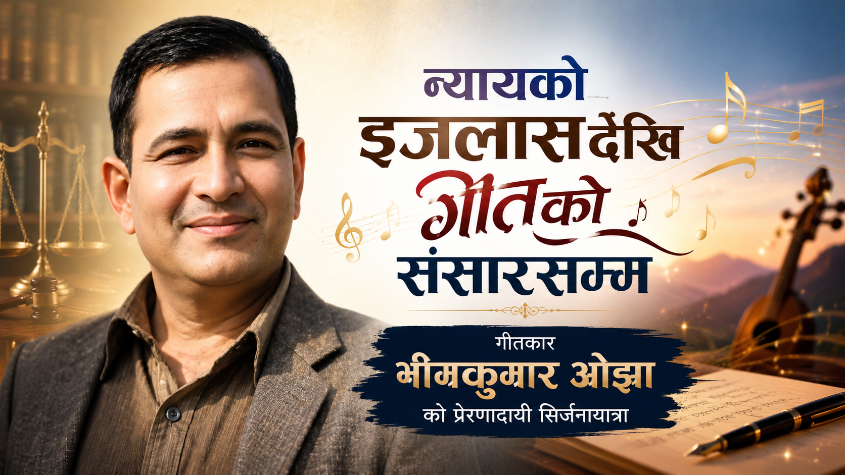 न्यायको आसनदेखि गीतको संसारसम्म : गीतकार भीमकुमार ओझाको सिर्जनायात्रा