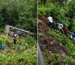 नुवाकोटमा बस र ईभी भ्यान दुर्घटना हुँदा २ जनाको मृत्यु, ३ घाइते