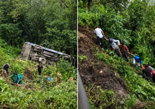 नुवाकोटमा बस र ईभी भ्यान दुर्घटना हुँदा २ जनाको मृत्यु, ३ घाइते