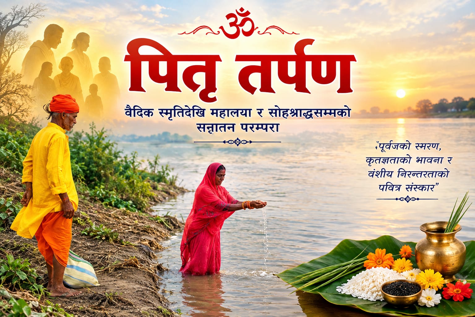 पितृ तर्पण : वैदिक परम्परादेखि महालया र सोह्रश्राद्धसम्मको सनातन संस्कार