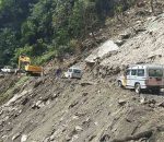 म्याग्दीमा पहिरोले सडक बगाउँदा दुई वडाका बासिन्दा प्रभावित