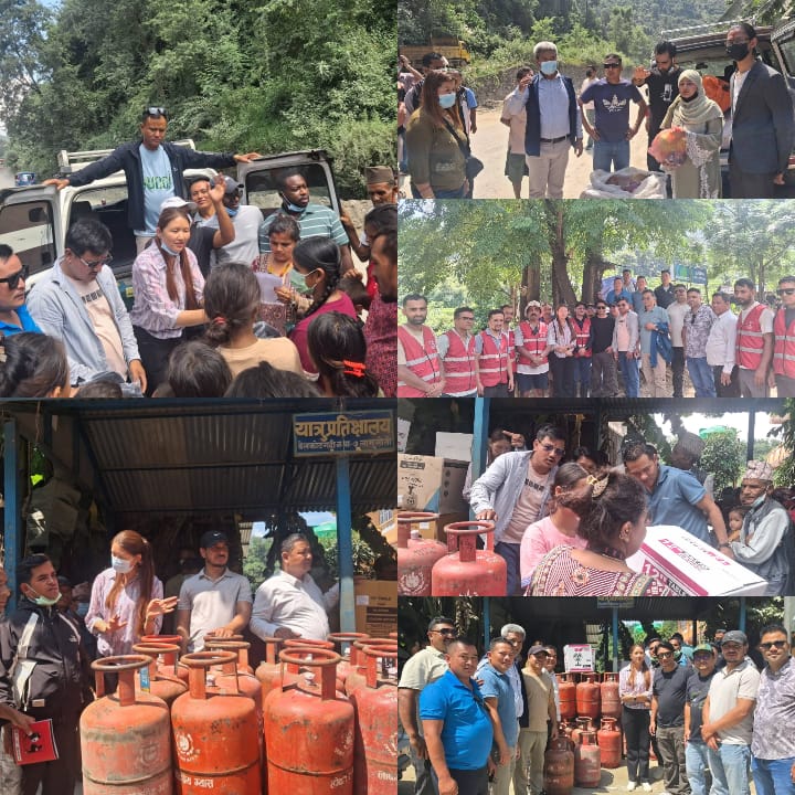 तामाङ परिवारको तर्फबाट बाढिपिडितलाई राहत