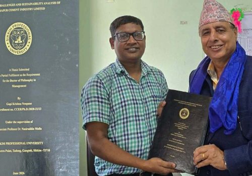 उदयपुर सिमेन्टको पुनरुत्थान र दिगोपनाबारे पूर्वमहाप्रबन्धक न्यौपानेको विद्यावारिधि