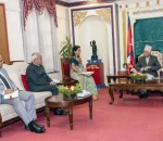 राष्ट्रपति पौडेलसँग भारतीय राजदूत श्रीवास्तवको बिदाइ भेट