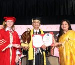विश्व कीर्तिमानी गीतकार तथा उपन्यासकार डा. डीआर उपाध्यायलाई दशौं मानार्थ विद्यावारिधि